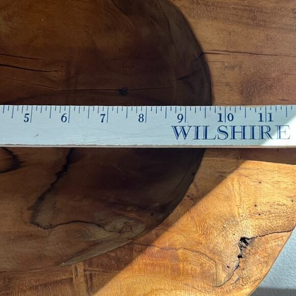 Centerpiece Bowl 15" Hand Carved Natural Wood - Picture 9 of 10